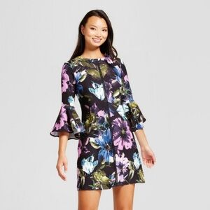 Melonie T NWT Floral Printed Bellsleeve Shift Dress Sz 14 & 4